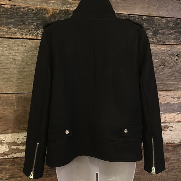 NWT Forever 21 Black Asymmetric Wool Moto Jacket - Picture 6 of 9